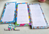 Custom Handmade Notepads, A5 and Shopping List Sizes