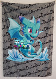 Personalised Minky Blanket Dragon Crystals Design
