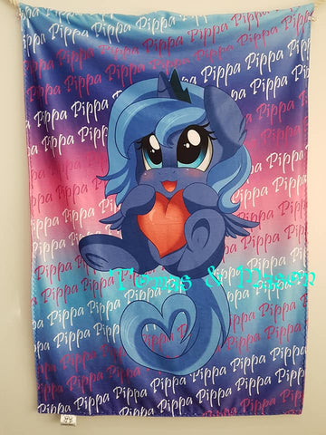 Personalised Minky Blanket Pony Hugs Design