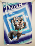 Personalised Minky Blanket Wolf Play Design