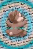 Personalised Minky Blanket Cuddle Bear Design
