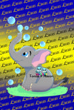 Personalised Minky Blanket Elephant Bubbles Design