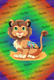 Personalised Minky Blanket Lion Design