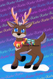 Personalised Minky Blanket Snowy Reindeer Design